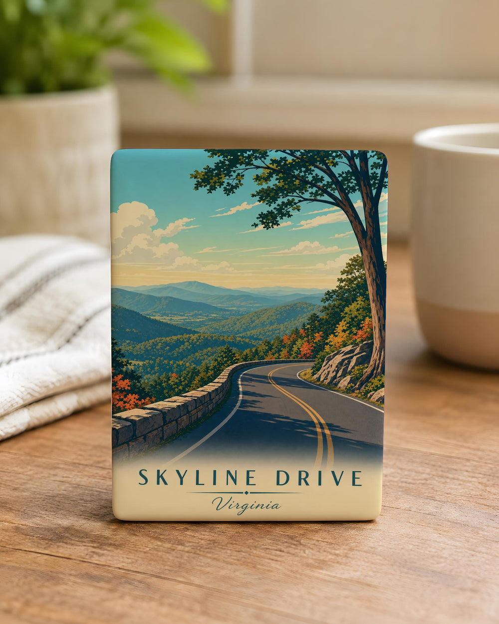 Skyline Drive Fridge Magnet, Scenic Mountain Road Overlook Souvenir Magnet, Shenandoah National Park Travel Gift