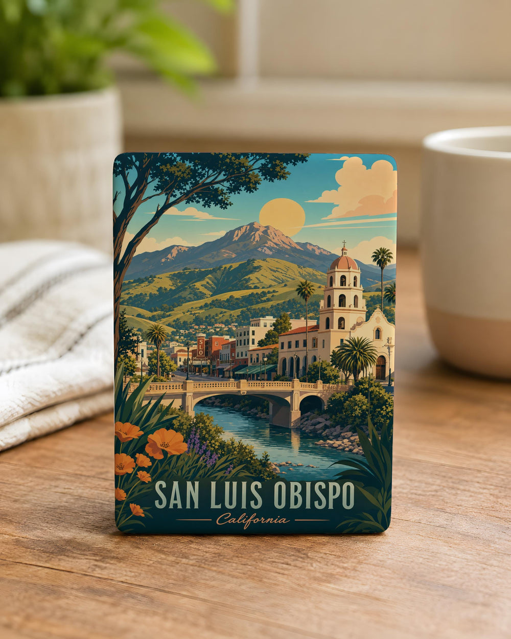 San Luis Obispo CA Fridge Magnet, California Travel Souvenir, SLO City Landmark Keepsake Magnet