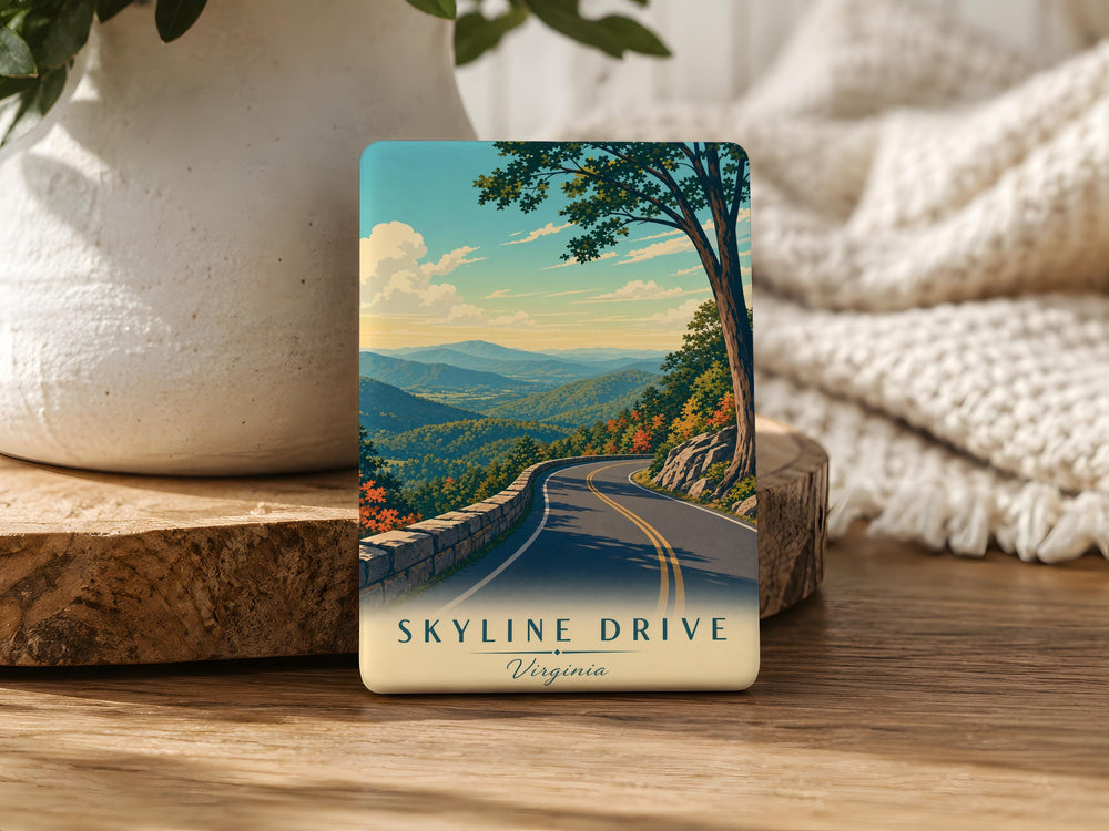 Skyline Drive Fridge Magnet, Scenic Mountain Road Overlook Souvenir Magnet, Shenandoah National Park Travel Gift