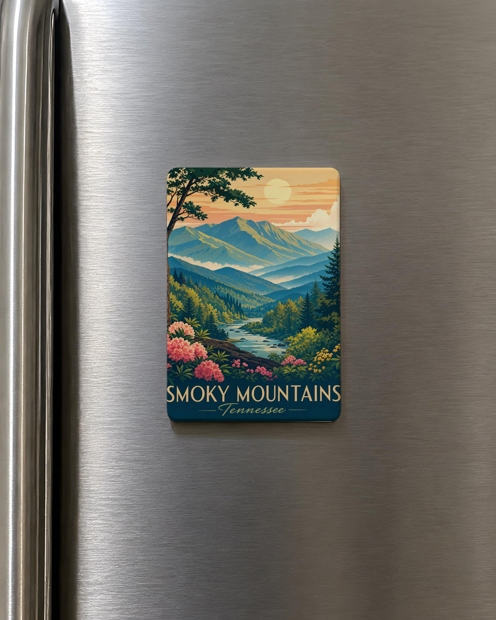 Smoky Mountains Fridge Magnet, Great Smoky Mountains National Park Souvenir Magnet, Mountain Landscape Travel Gift