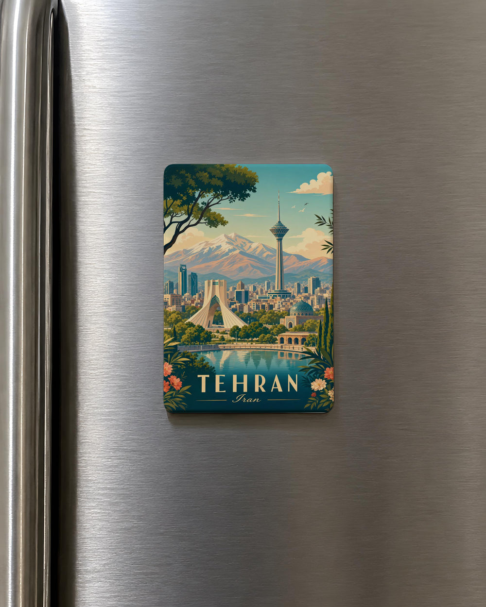 Tehran Iran Fridge Magnet, Tehran City Souvenir Magnet, Iran Travel Gift, Tehran Landmark Keepsake Magnet