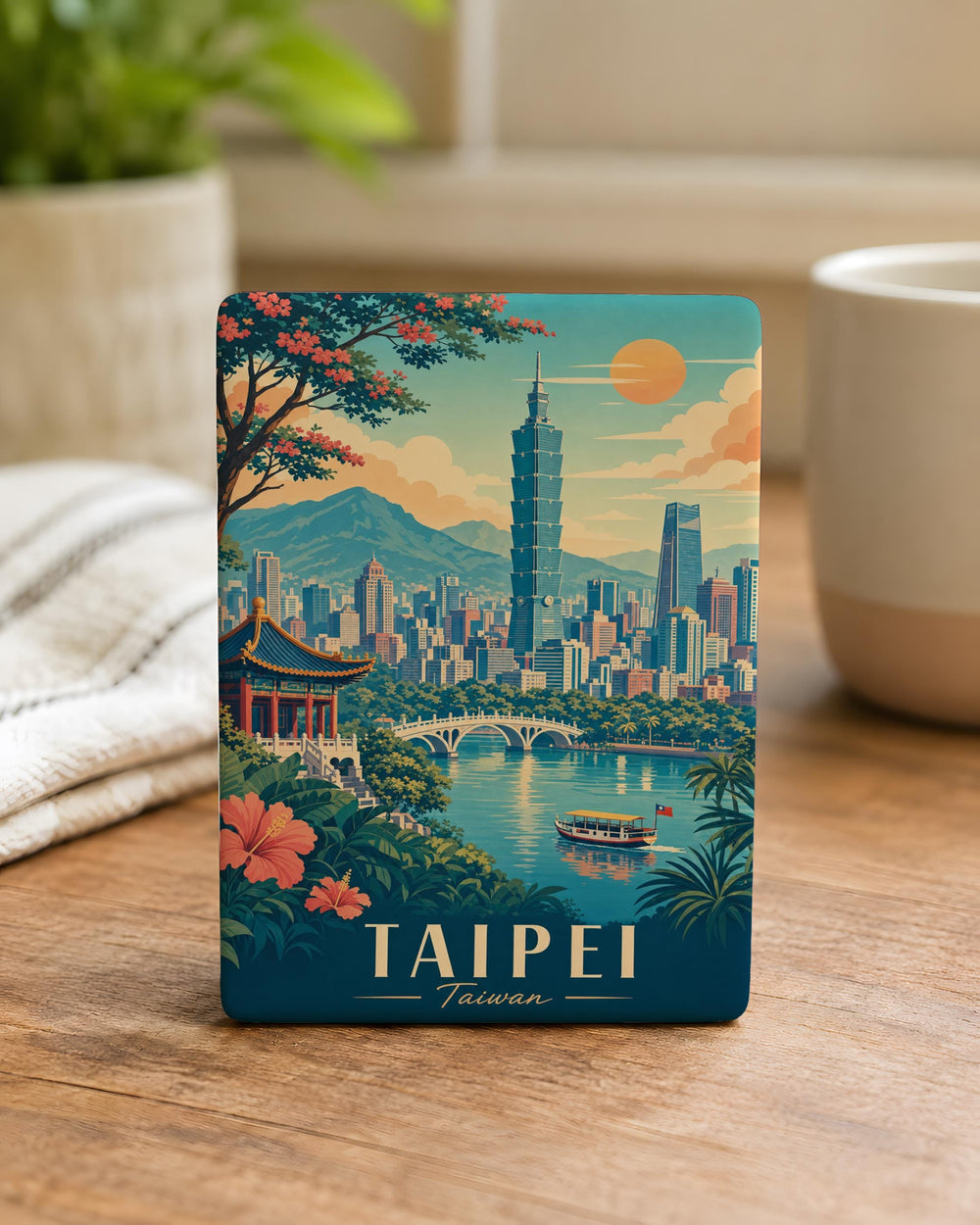 Taipei Taiwan Fridge Magnet, Taipei City Souvenir Magnet, Taiwan Travel Gift, Taipei Landmark Magnet, Asia Vacation Keepsake