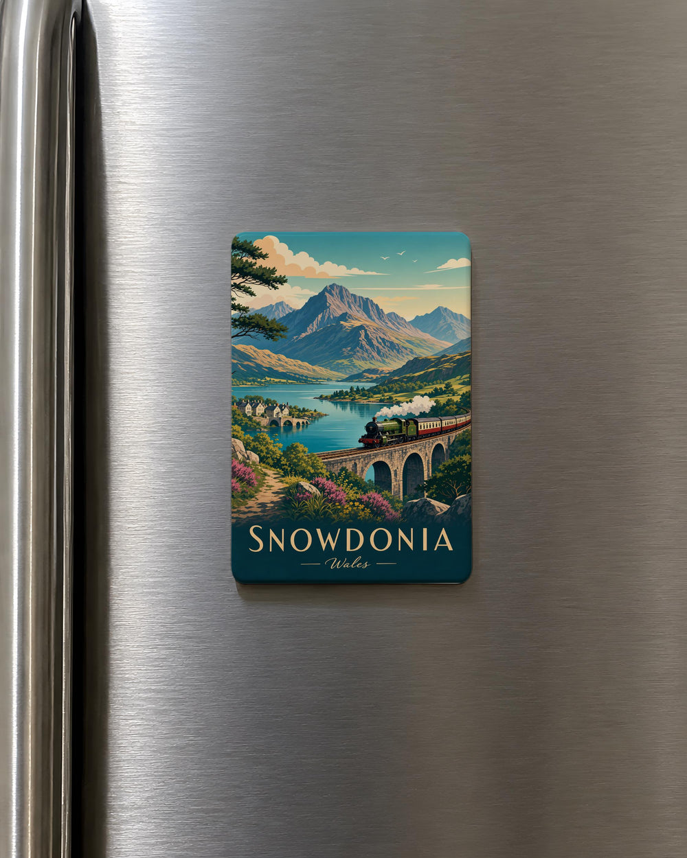 Snowdonia Wales Fridge Magnet, Snowdonia National Park Souvenir, Wales Travel Gift, Mountain Landscape Keepsake Magnet