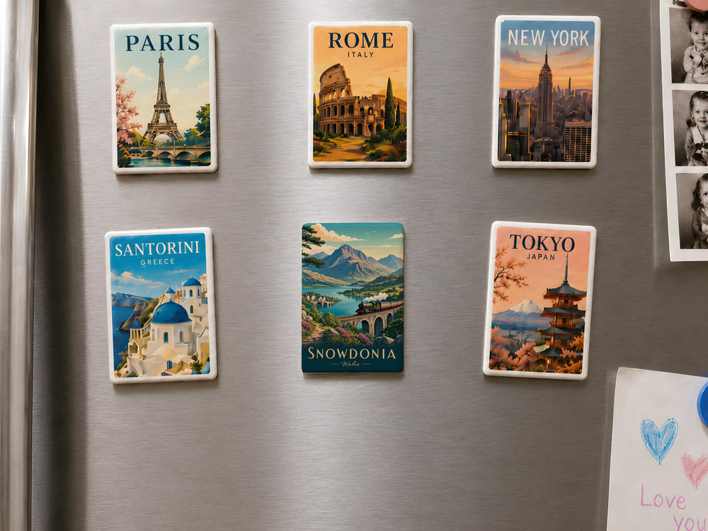 Snowdonia Wales Fridge Magnet, Snowdonia National Park Souvenir, Wales Travel Gift, Mountain Landscape Keepsake Magnet