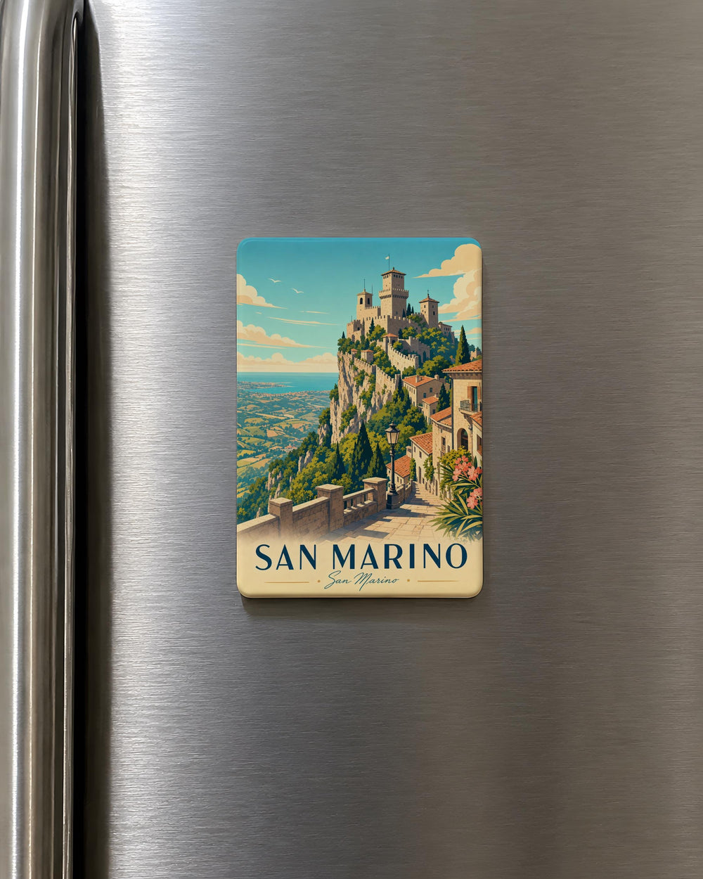San Marino Fridge Magnet, Republic of San Marino Souvenir Magnet, San Marino Landmark Travel Keepsake Magnet