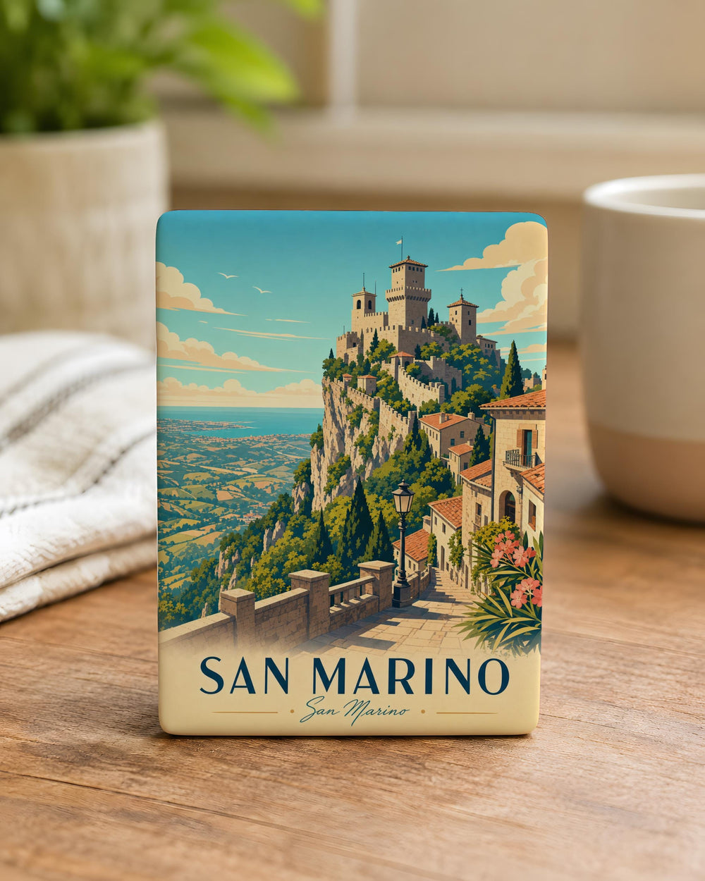 San Marino Fridge Magnet, Republic of San Marino Souvenir Magnet, San Marino Landmark Travel Keepsake Magnet