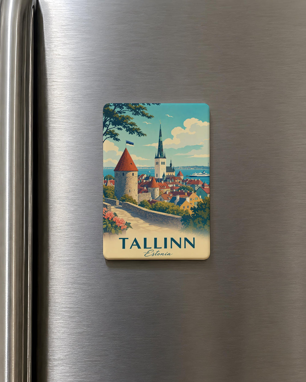 Tallinn Estonia Fridge Magnet, Tallinn City Souvenir Magnet, Estonia Travel Gift, Baltic Capital Landmark Magnet