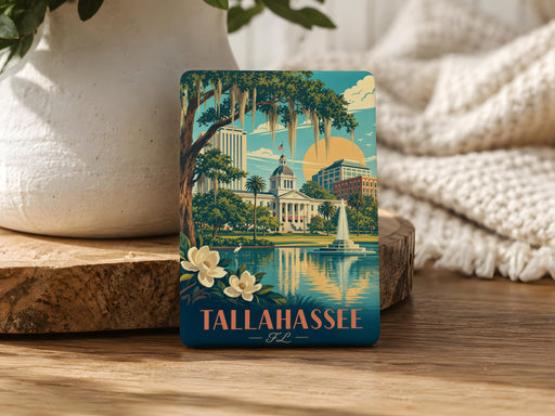 Tallahassee Florida Fridge Magnet, Tallahassee FL Souvenir Magnet, Florida Capital Travel Gift, City Landmark Keepsake Magnet