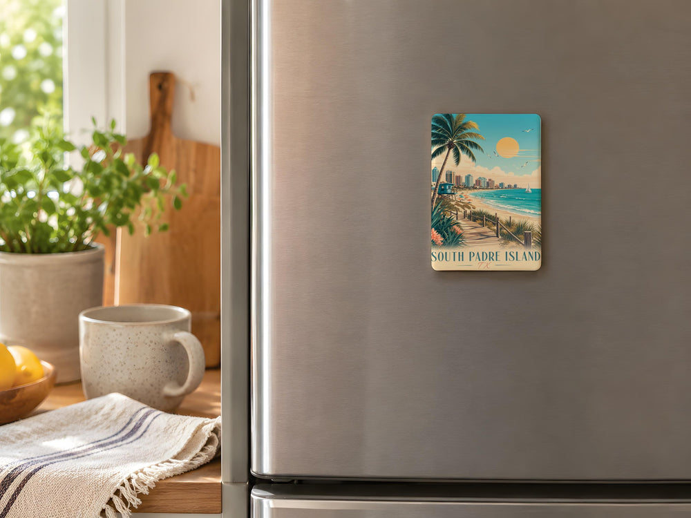 South Padre Island TX Fridge Magnet, Texas Beach Souvenir Magnet, South Padre Island Vacation Travel Keepsake Gift