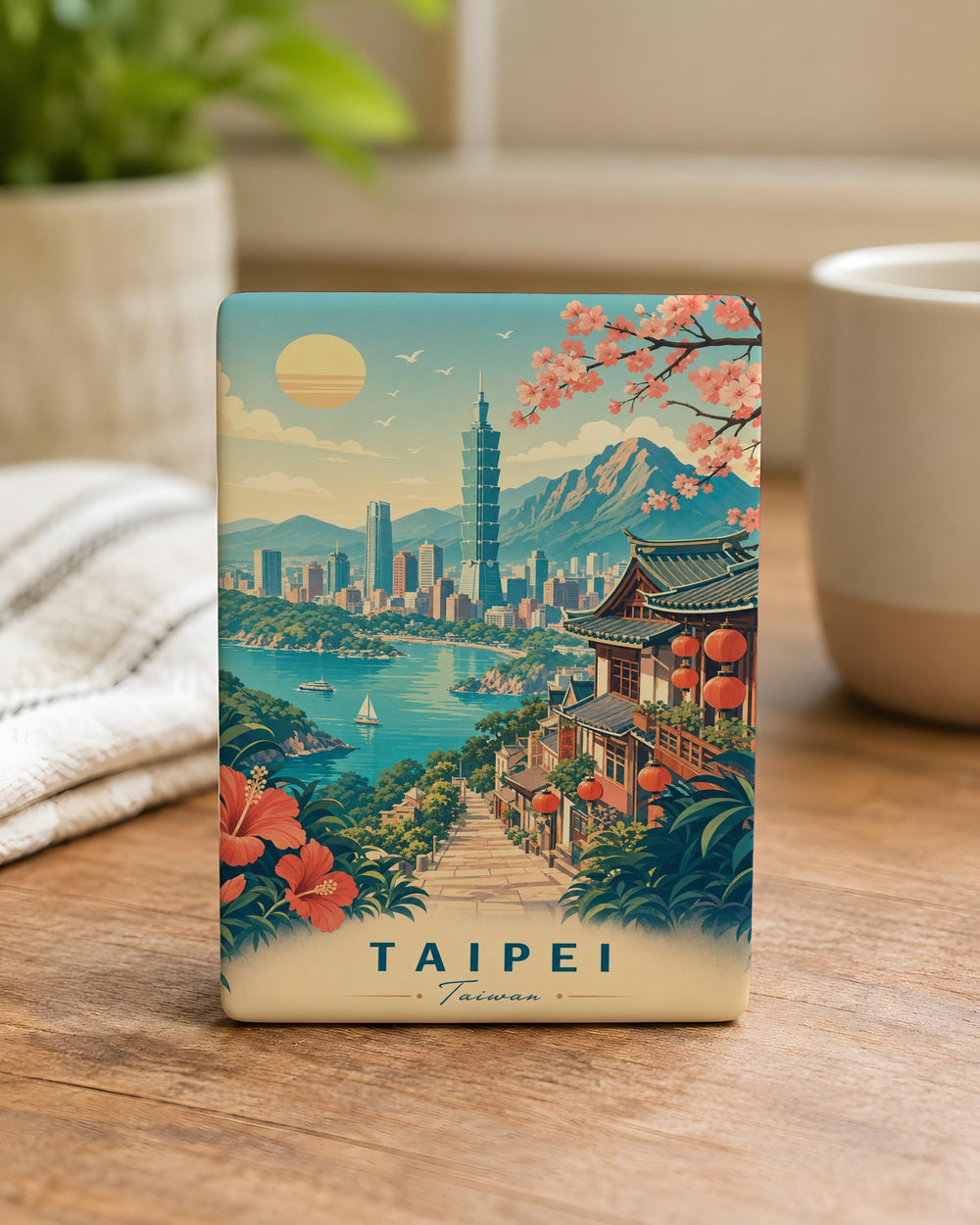 Taiwan Fridge Magnet, Taiwan Souvenir Magnet, Taiwan Travel Gift, Taiwan Map Magnet, Taiwan Landmark Magnet