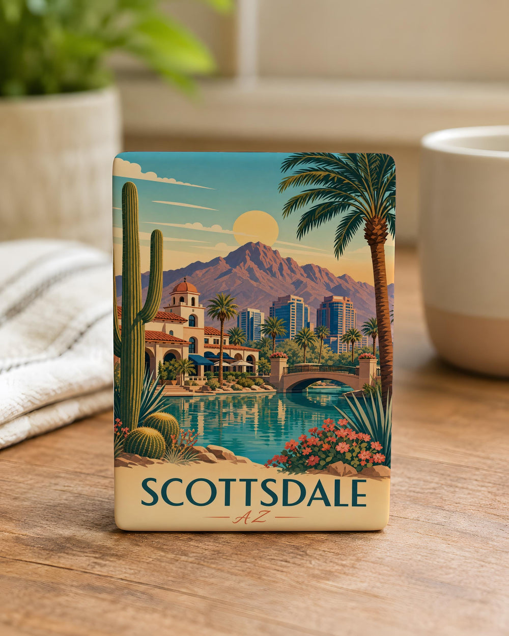 Scottsdale Arizona Fridge Magnet, Scottsdale AZ Souvenir Magnet, Desert Southwest Travel Gift, Arizona Vacation Keepsake
