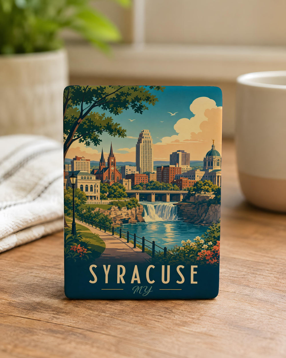 Syracuse NY Fridge Magnet, Syracuse New York Souvenir Magnet, Upstate NY Travel Gift, Syracuse Landmark Keepsake Magnet