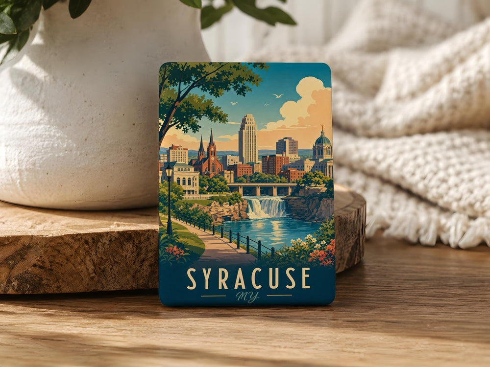 Syracuse NY Fridge Magnet, Syracuse New York Souvenir Magnet, Upstate NY Travel Gift, Syracuse Landmark Keepsake Magnet