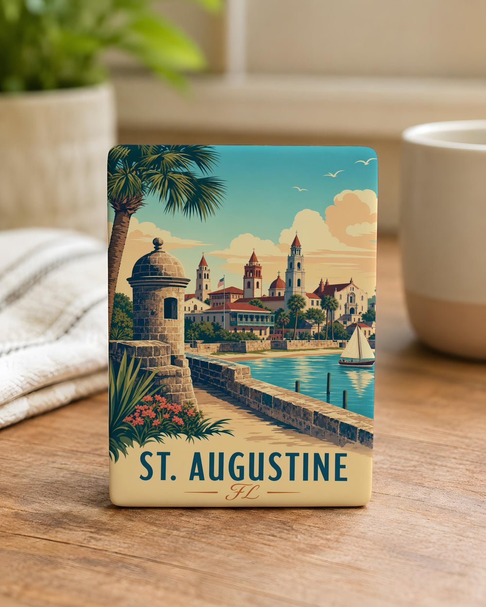 St Augustine FL Fridge Magnet, St Augustine Florida Souvenir Magnet, Historic St Augustine Travel Gift Keepsake Magnet