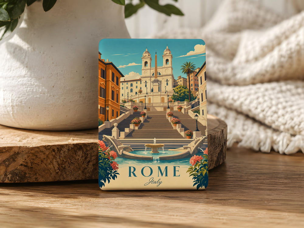 Spanish Steps Rome Fridge Magnet, Iconic Italian Landmark Souvenir Magnet, Travel Gift, Rome Italy Keepsake Magnet