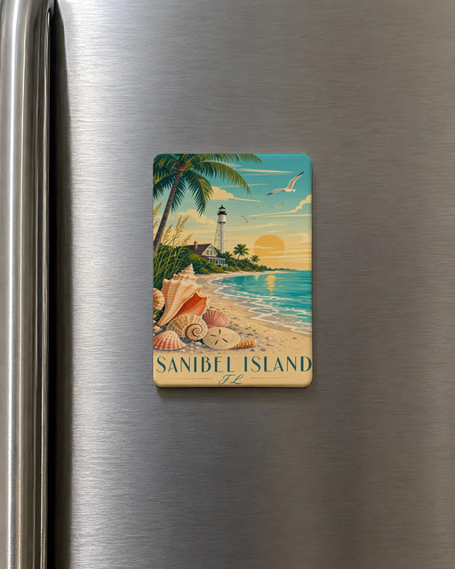Sanibel Island FL Fridge Magnet, Sanibel Island Florida Souvenir Magnet, Beach Vacation Travel Gift, Coastal Island Keepsake