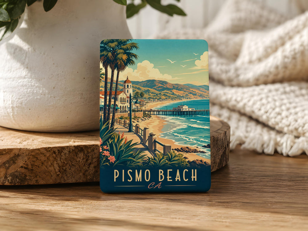 Pismo Beach CA Fridge Magnet, Pismo Beach California Souvenir Magnet, Central Coast Travel Gift, Beach Town Keepsake Magnet