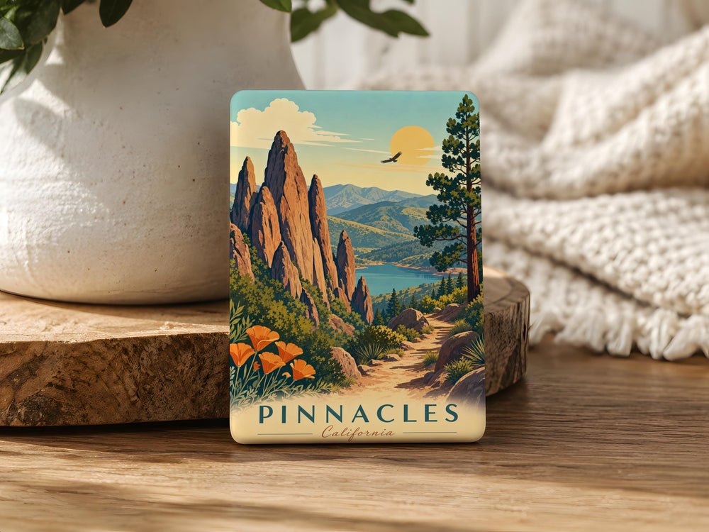 Pinnacles National Park Fridge Magnet, California Hiking Trail Souvenir, High Peaks Rock Formations Travel Keepsake