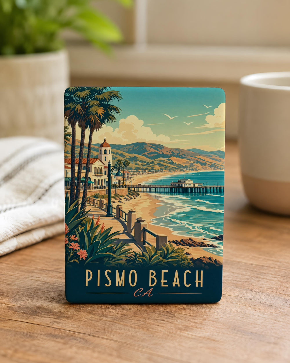 Pismo Beach CA Fridge Magnet, Pismo Beach California Souvenir Magnet, Central Coast Travel Gift, Beach Town Keepsake Magnet
