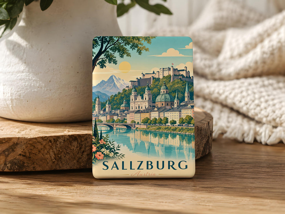 Salzburg Austria Fridge Magnet, Salzburg Souvenir Magnet, Austrian Travel Landmark Refrigerator Magnet, Salzburg City Keepsake Gift