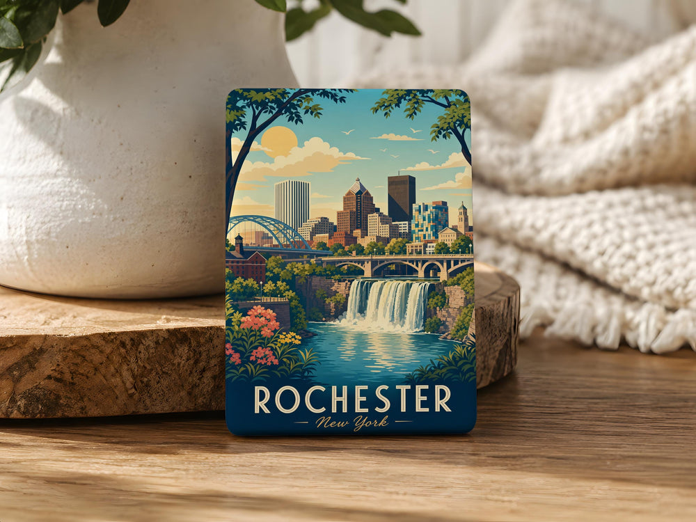 Rochester NY Fridge Magnet, Rochester New York Souvenir Magnet, Rochester NY Travel Gift, Upstate NY Magnet, City Keepsake Magnet