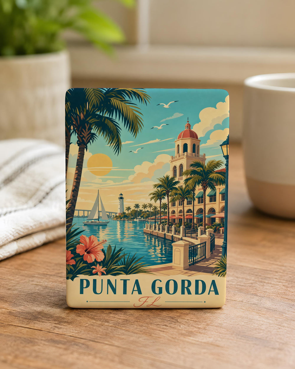 Punta Gorda FL Fridge Magnet, Punta Gorda Florida Souvenir Magnet, Coastal Gulf Coast Travel Gift, Vacation Keepsake Magnet