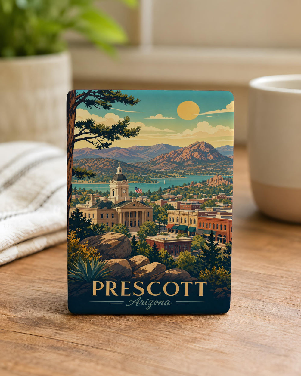 Prescott AZ Fridge Magnet, Prescott Arizona Souvenir Magnet, Historic Downtown Prescott Travel Keepsake Gift