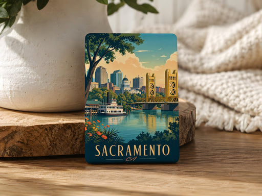 Sacramento CA Fridge Magnet, Sacramento California Souvenir Magnet, Capitol City Travel Keepsake Magnet, Gift for Sacramento Fans