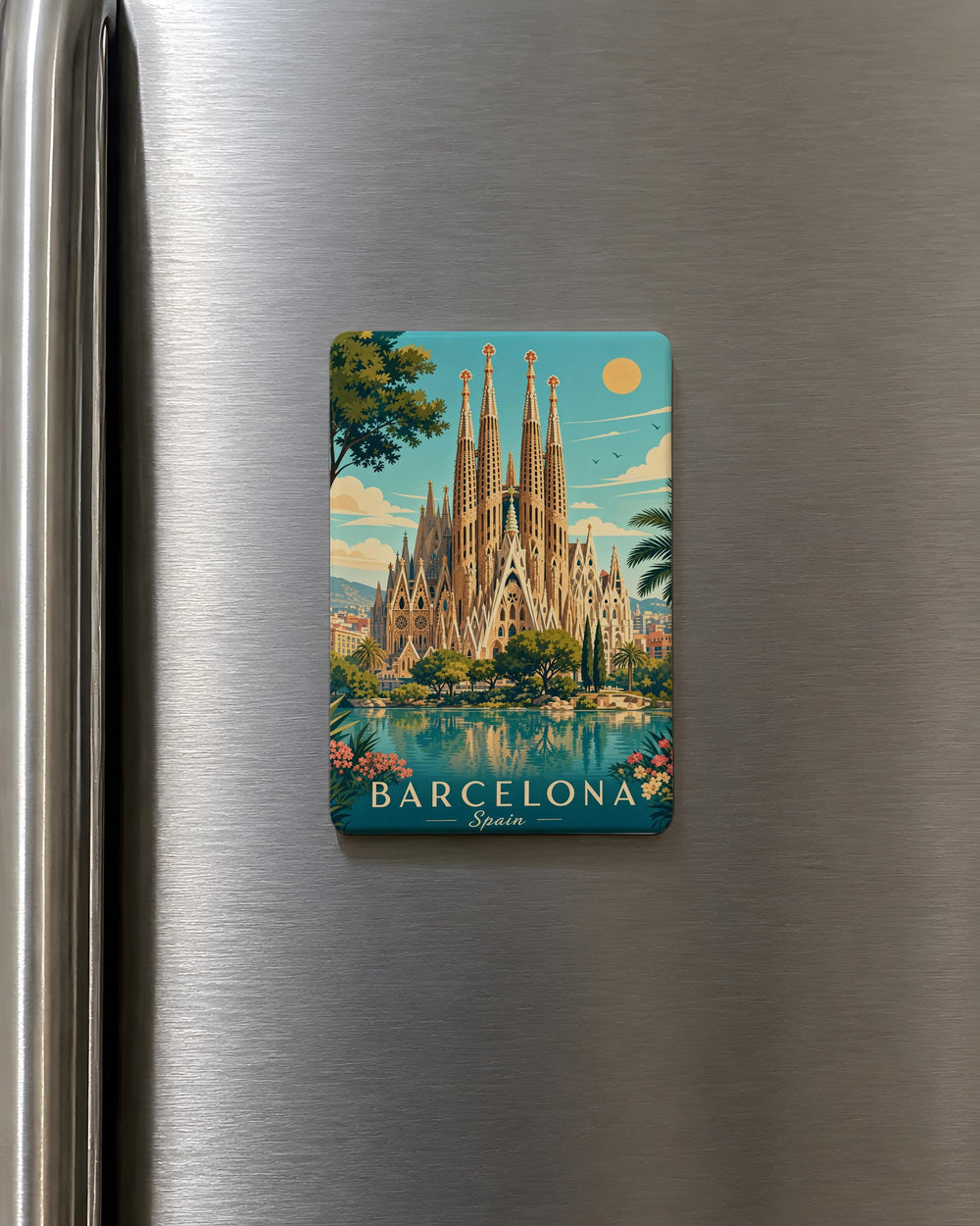 Sagrada Familia Basilica Fridge Magnet, Barcelona Spain Cathedral Souvenir Magnet, Travel Landmark Kitchen Magnet