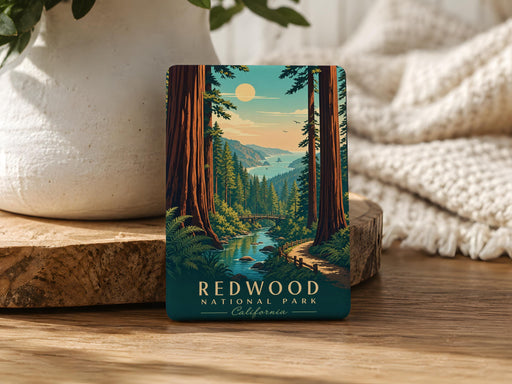 Redwood National Park Fridge Magnet, California Redwoods Souvenir, Giant Sequoia Trees, National Park Gift, Travel Keepsake