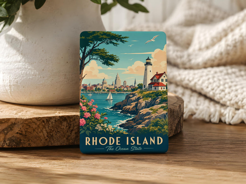 Rhode Island Fridge Magnet, Rhode Island Souvenir Magnet, Ocean State Travel Gift, New England Keepsake Magnet