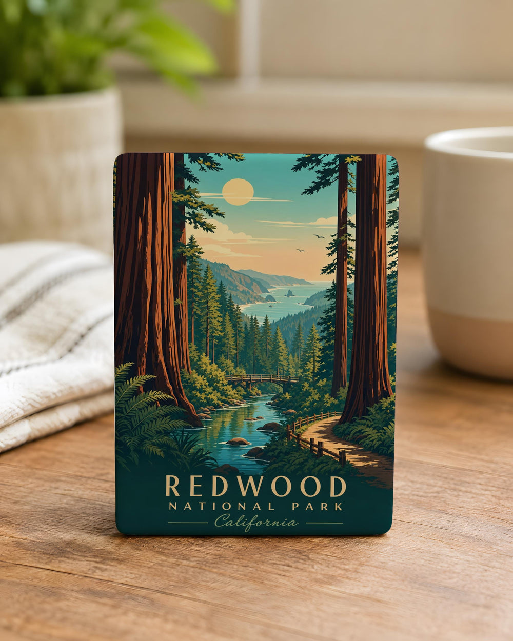 Redwood National Park Fridge Magnet, California Redwoods Souvenir, Giant Sequoia Trees, National Park Gift, Travel Keepsake