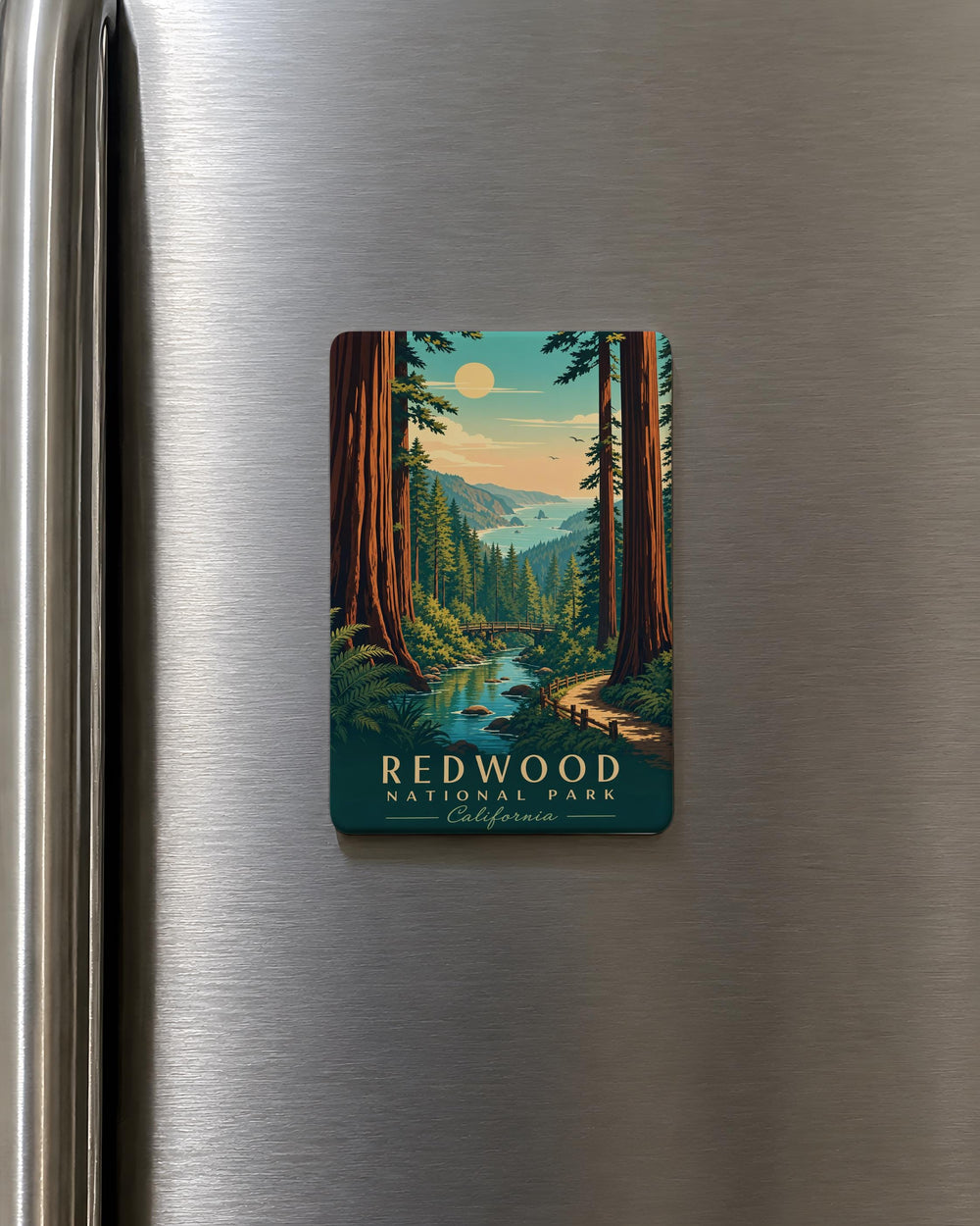 Redwood National Park Fridge Magnet, California Redwoods Souvenir, Giant Sequoia Trees, National Park Gift, Travel Keepsake