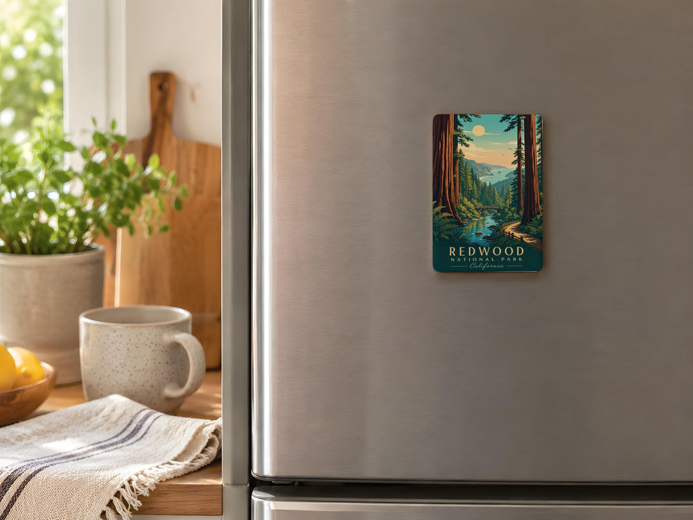 Redwood National Park Fridge Magnet, California Redwoods Souvenir, Giant Sequoia Trees, National Park Gift, Travel Keepsake
