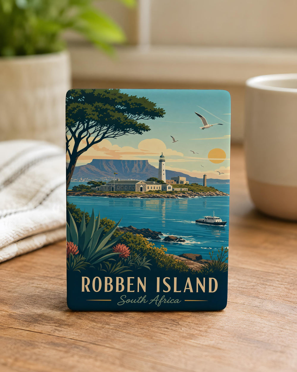 Robben Island Fridge Magnet, South Africa Landmark Souvenir, Prison History Travel Keepsake Magnet