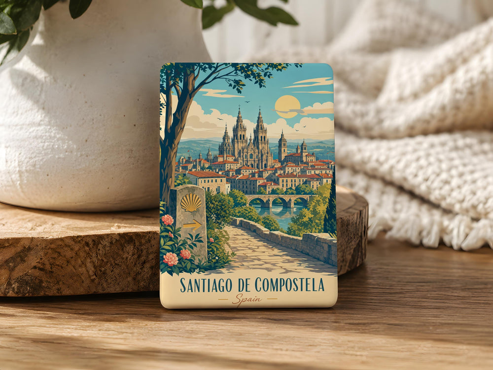 Santiago de Compostela Spain Fridge Magnet, Camino de Santiago Souvenir Magnet, Cathedral Landmark Travel Keepsake