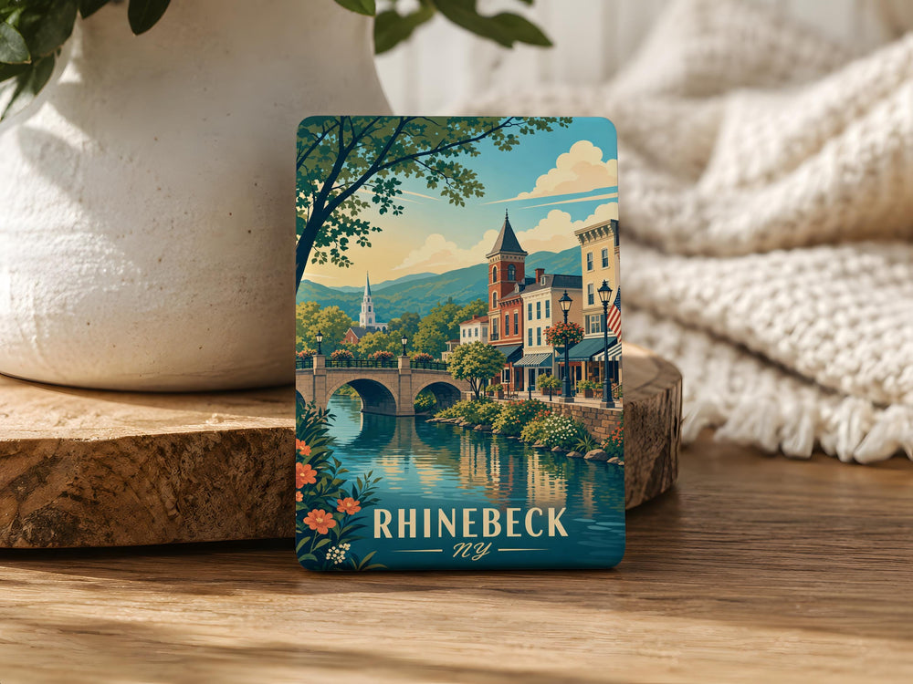 Rhinebeck NY Fridge Magnet, Rhinebeck New York Souvenir Magnet, Dutchess County Travel Gift, Hudson Valley Keepsake Magnet