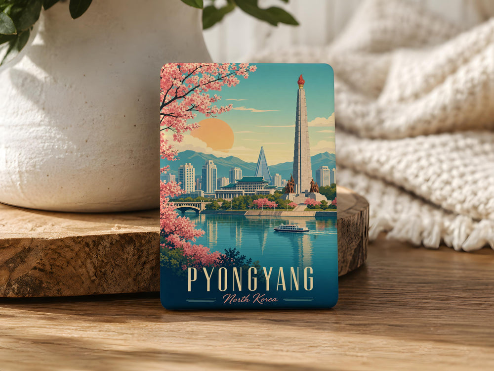 Pyongyang North Korea Fridge Magnet, Pyongyang Souvenir Magnet, North Korea Travel Magnet, Pyongyang Landmark Magnet