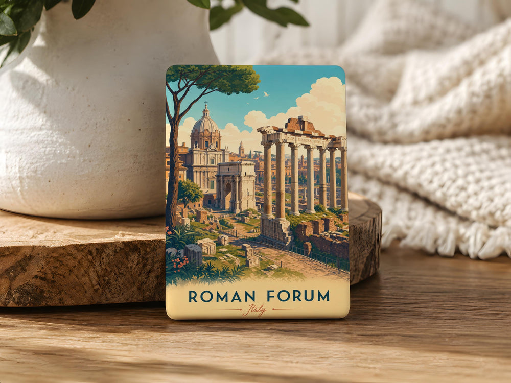 Roman Forum Fridge Magnet, Ancient Rome Ruins Souvenir, Italy Travel Landmark Magnet, Classical Architecture Gift