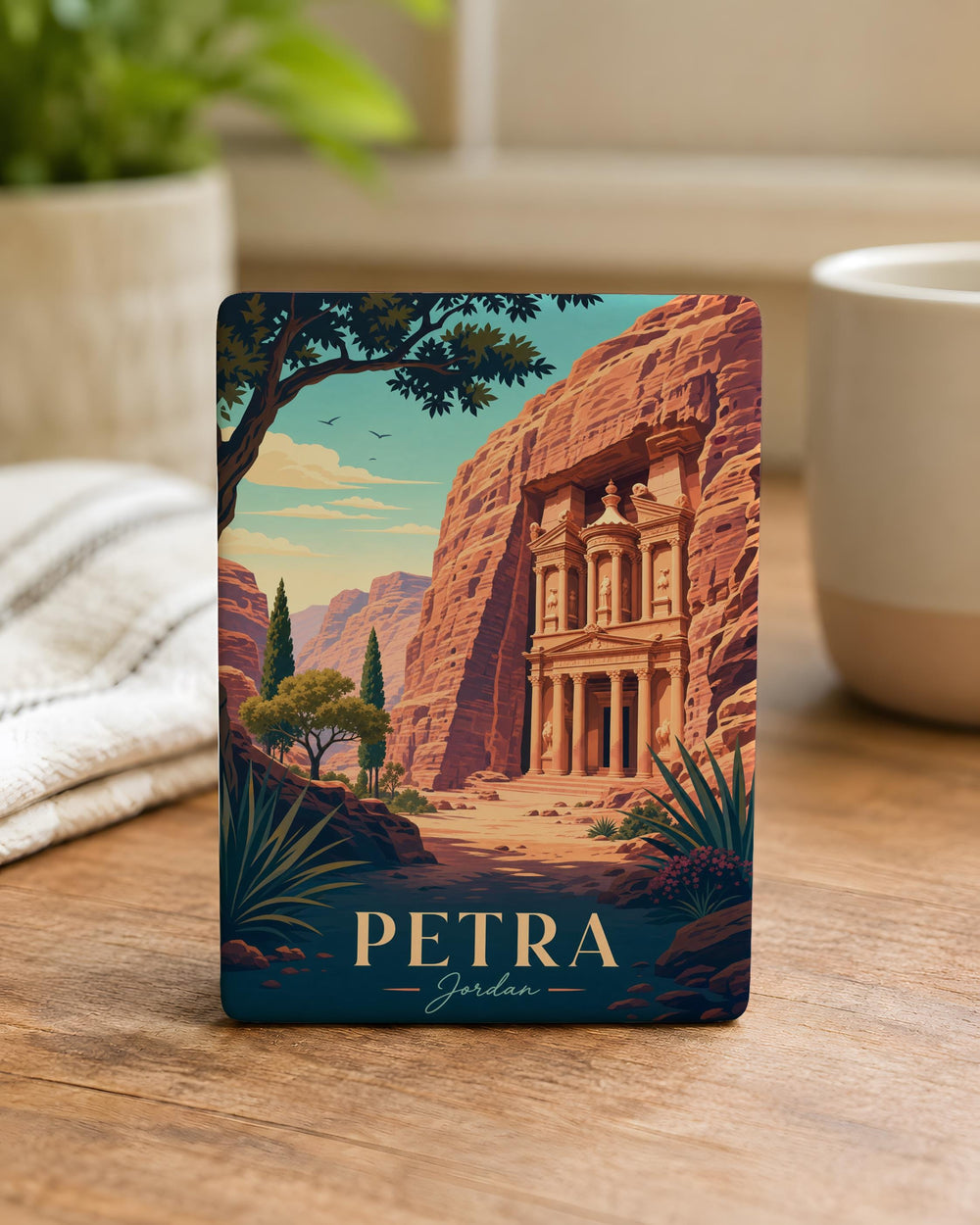 Petra Fridge Magnet, Jordan Ancient City Al-Khazneh Treasury Landmark Souvenir Gift, Travel Keepsake Magnet