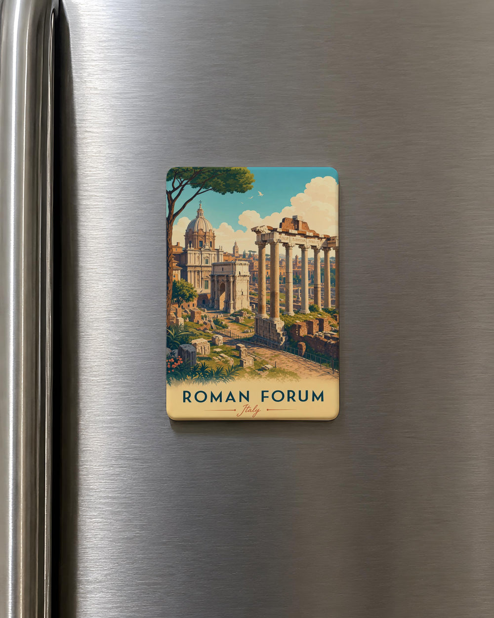 Roman Forum Fridge Magnet, Ancient Rome Ruins Souvenir, Italy Travel Landmark Magnet, Classical Architecture Gift