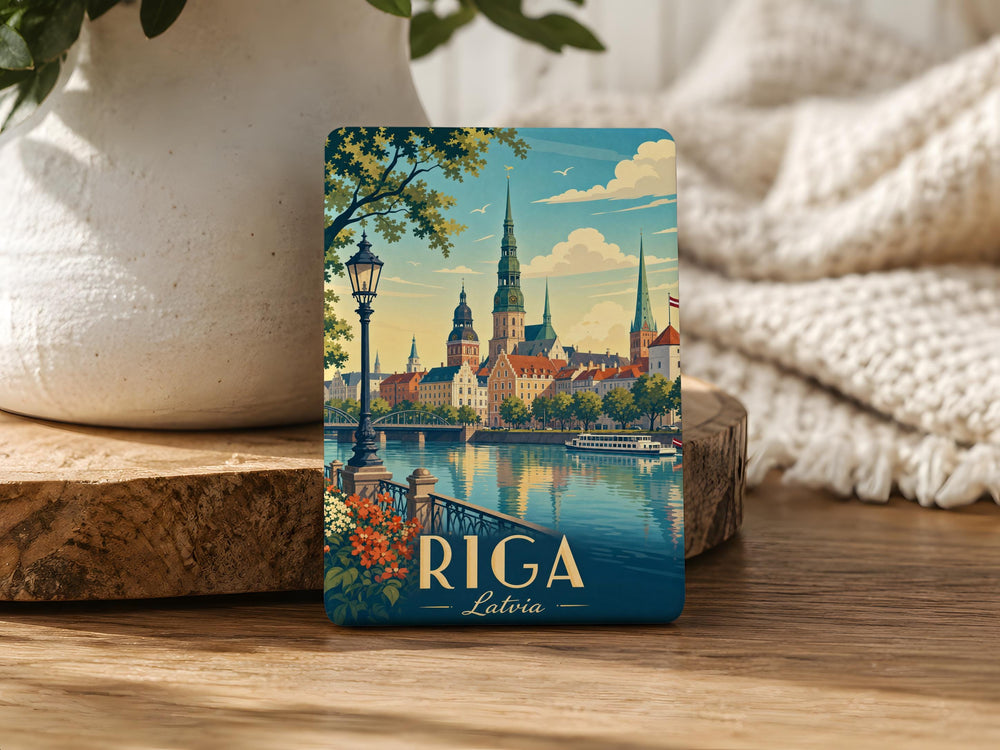 Riga Latvia Fridge Magnet, Riga City Souvenir Magnet, Latvia Travel Keepsake, Riga Landmark Magnet, Baltic Trip Gift