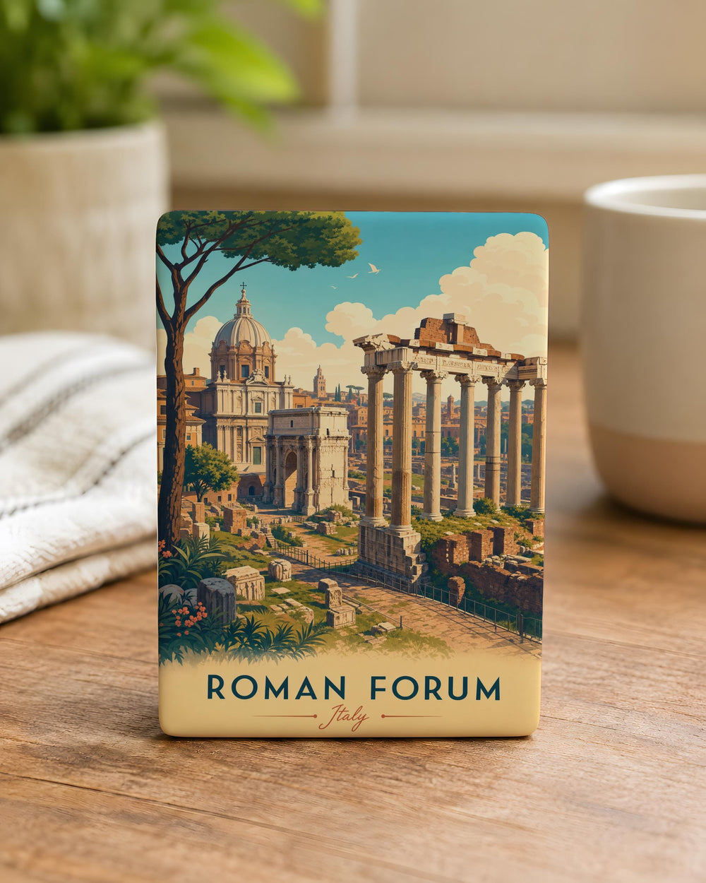 Roman Forum Fridge Magnet, Ancient Rome Ruins Souvenir, Italy Travel Landmark Magnet, Classical Architecture Gift