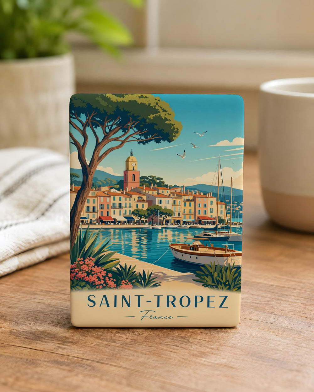 Saint-Tropez France Fridge Magnet, French Riviera Travel Souvenir, Saint Tropez Coastal Town Keepsake Magnet