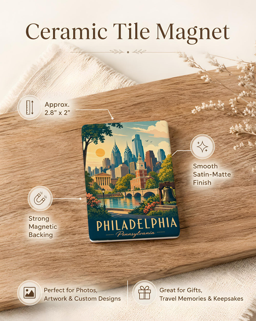 Pennsylvania Fridge Magnet, Pennsylvania State Souvenir Magnet, Pennsylvania Travel Gift, Pennsylvania Keepsake Magnet, USA State Magnet