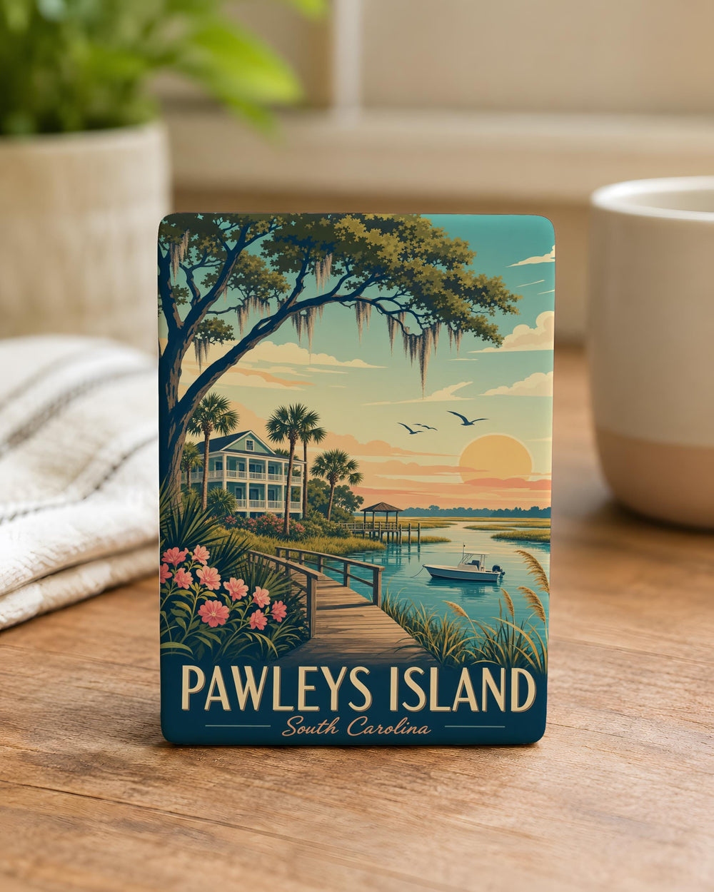 Pawleys Island Fridge Magnet, South Carolina Coastal Souvenir, Beach Vacation Keepsake, Oceanfront Travel Gift