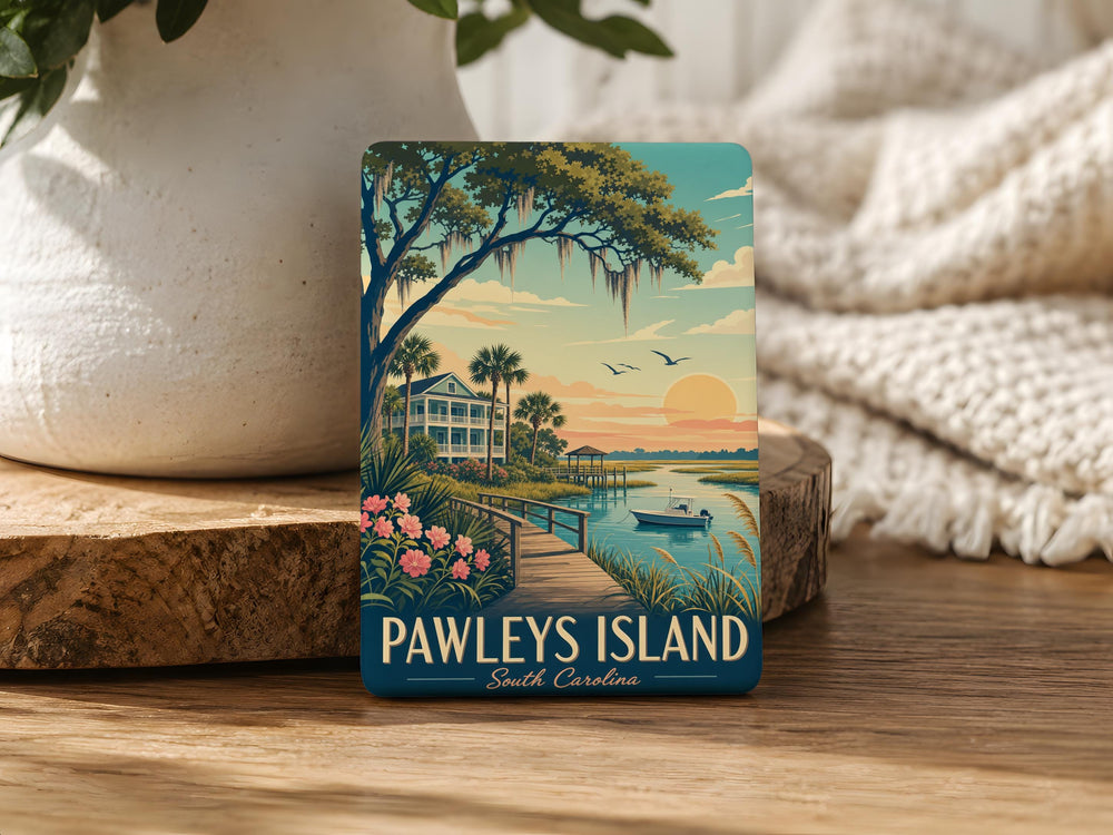 Pawleys Island Fridge Magnet, South Carolina Coastal Souvenir, Beach Vacation Keepsake, Oceanfront Travel Gift
