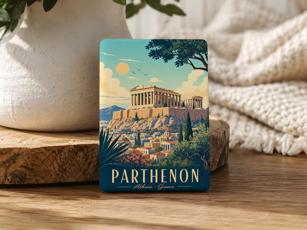 Parthenon Fridge Magnet, Athens Greece Landmark Souvenir Magnet, Ancient Greek Temple Refrigerator Magnet