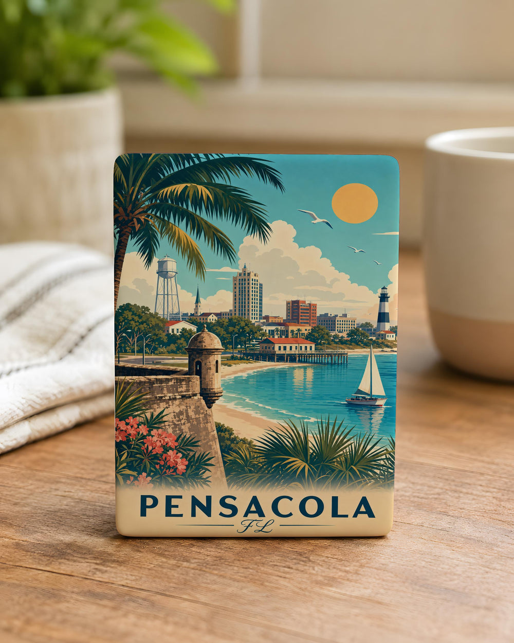 Pensacola FL Fridge Magnet, Pensacola Florida Souvenir Magnet, Gulf Coast Travel Keepsake, Beach Vacation Gift, Coastal Decor Magnet