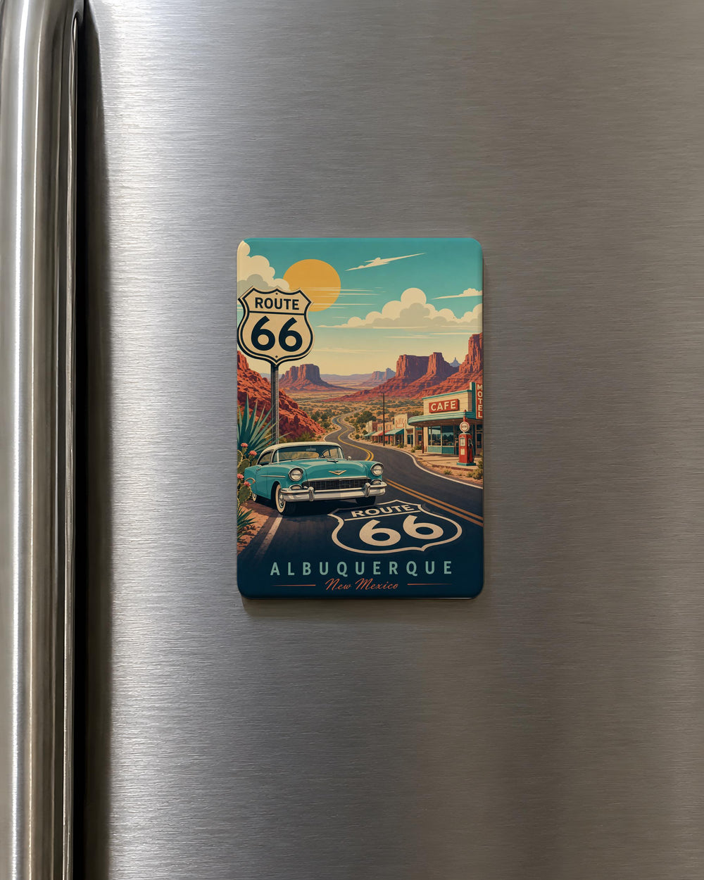 Route 66 Fridge Magnet, Historic U.S. Highway 66 Road Trip Souvenir, American Southwest Travel Gift